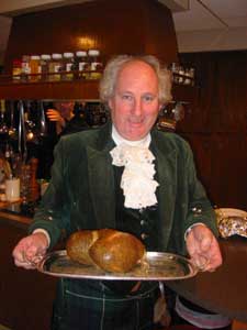 Andrew holding a haggis